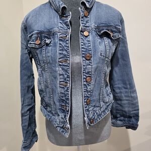 J. Crew Blue Jean Jacket with Brown Buttons